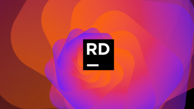 A swirl of color surrounds a logo that says RD