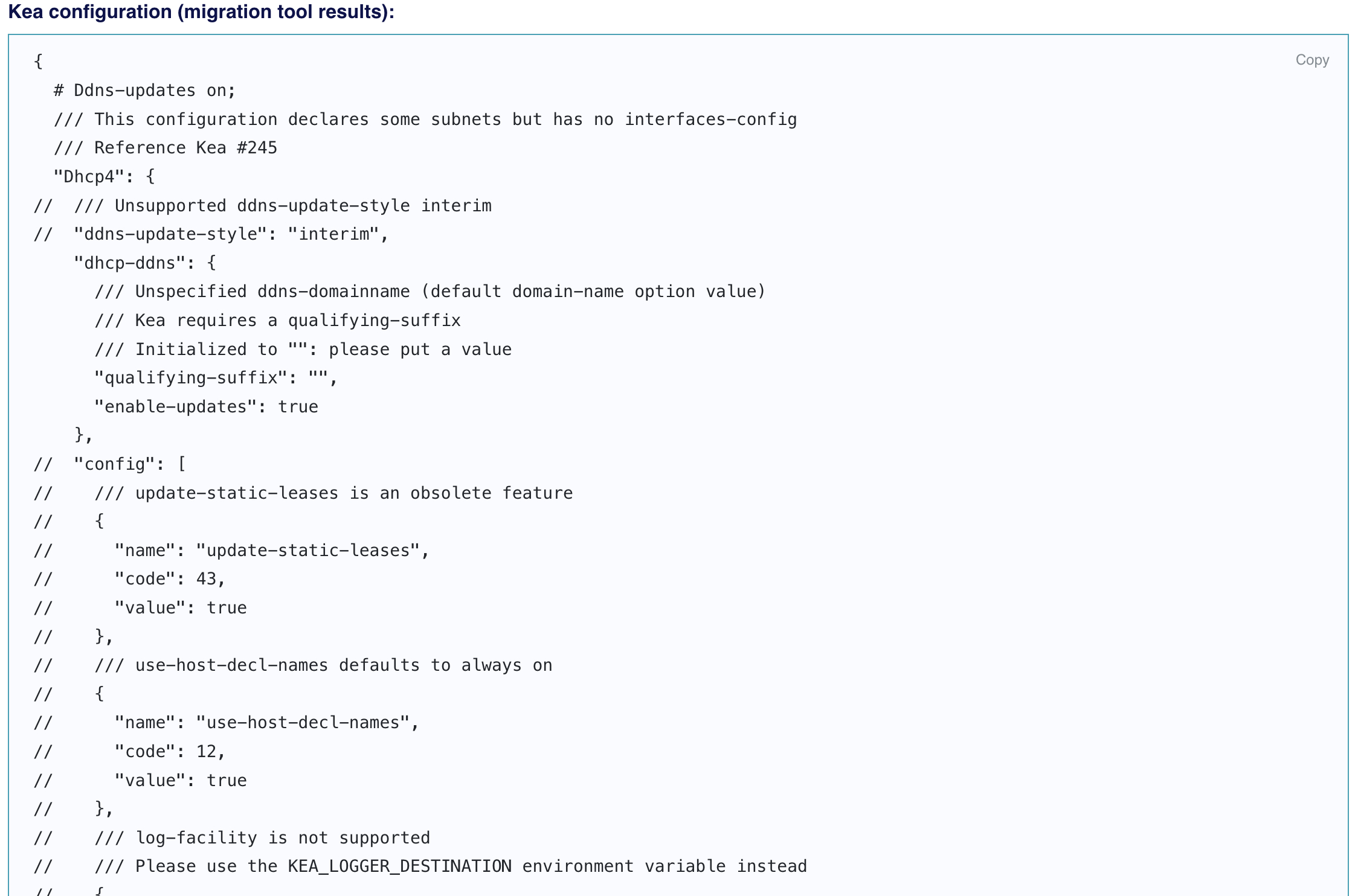 Screenshot of the output of the keama tool