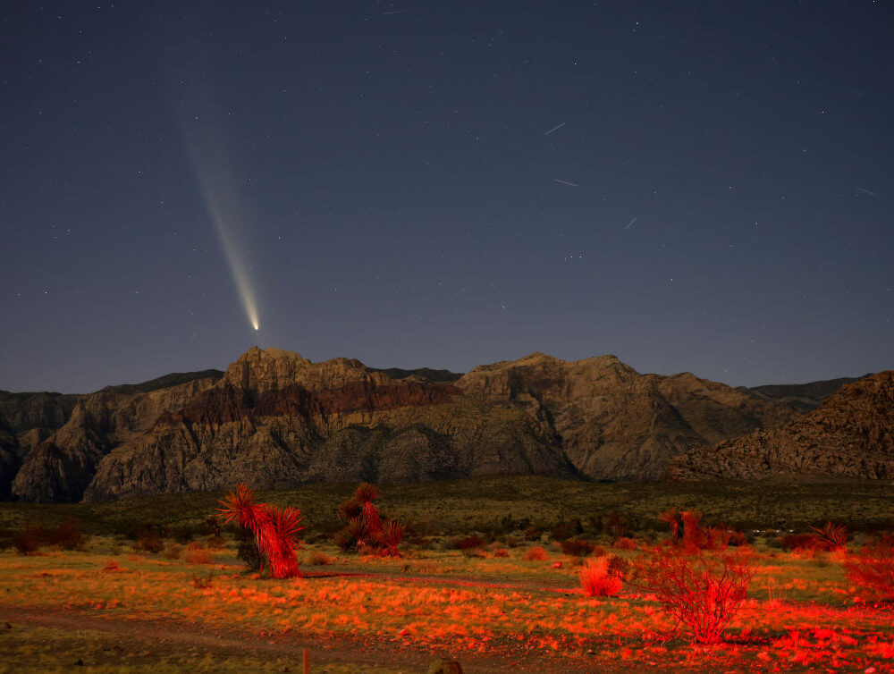 Comet in night sky