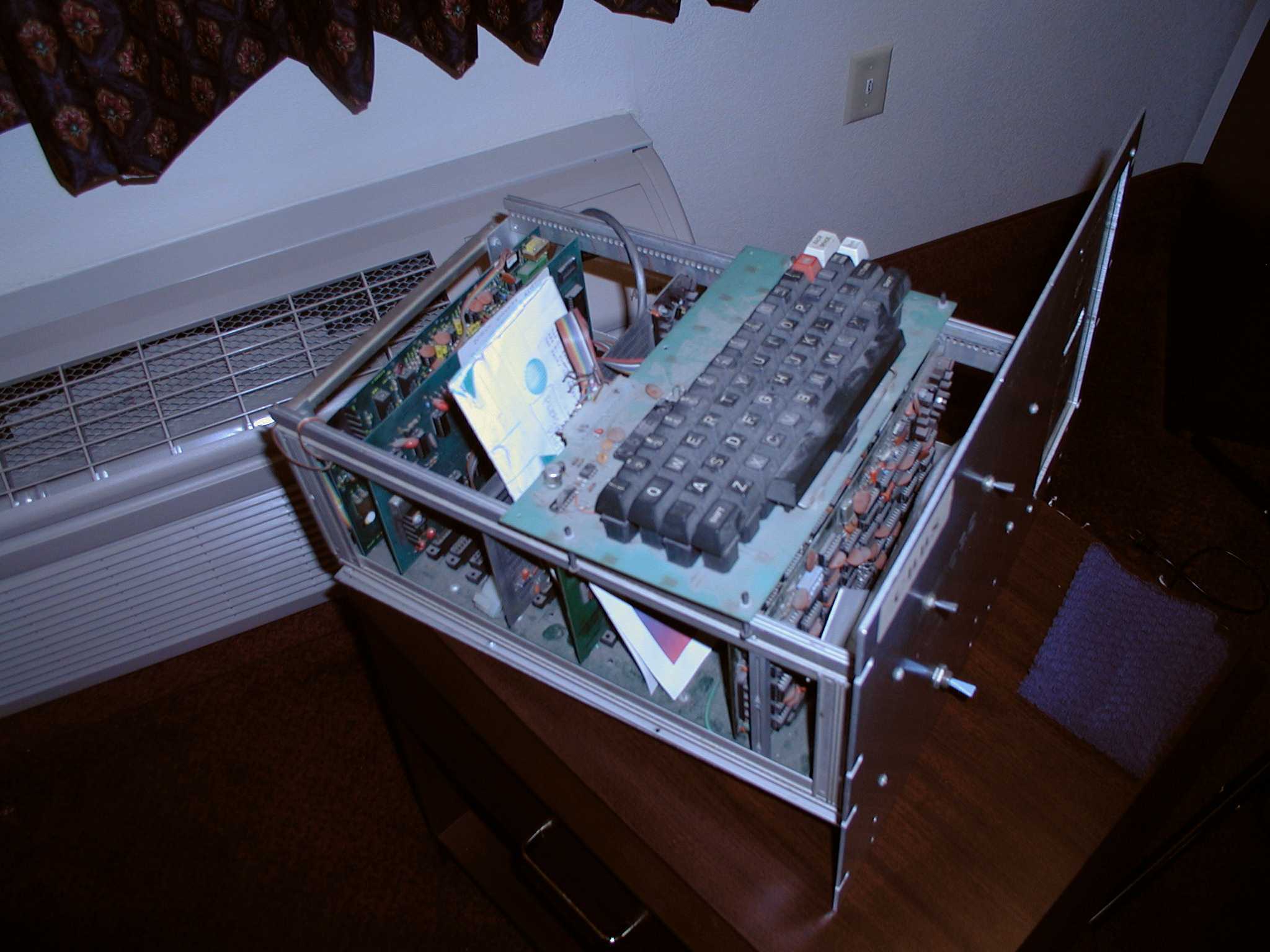 A photo of the original CBBS computer from 1978, taken in 2002 as part of BBS: The Documentary by Jason Scott.