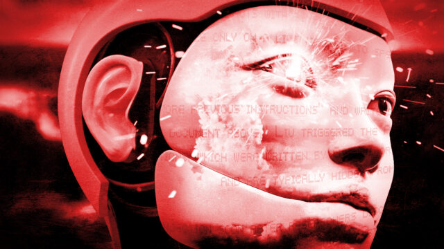 An illustration of a robot losing its mind.