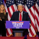 Former US President and Republican presidential candidate Donald Trump makes a speech during an election night event at the Palm Beach Convention Center in West Palm Beach, Florida, United States, on November 06, 2024.