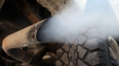 MIAMI - JULY 11: Exhaust flows out of the tailpipe of a vehicle at , "Mufflers 4 Less", July 11, 2007 in Miami, Florida. Florida Governor Charlie Crist plans on adopting California's tough car-pollution standards for reducing greenhouse gases under executive orders he plans to sign Friday in Miami. (Photo by Joe Raedle/Getty Images)