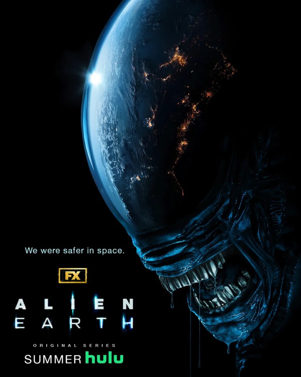 poster art featuring a grinning xenomorph