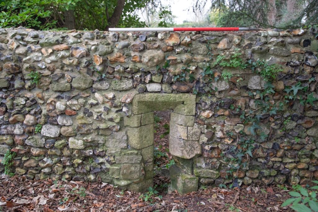 Part of the garden ruin at Bosham, confirmed as a medieval building by recent research.