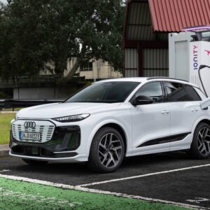 picture of Audi e-tron at charging station