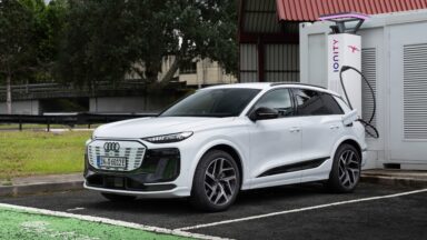 picture of Audi e-tron at charging station