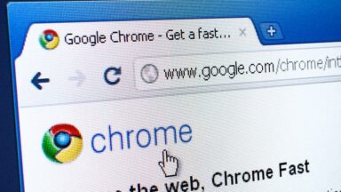 Close-up of Google Chrome Web Browser web page on the web browser. Chrome is widely used web browser developed by Google.