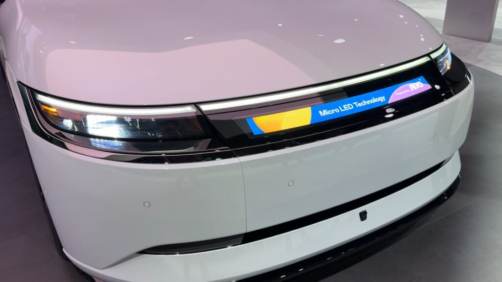 AUO's Micro LED Media Bar Solution on an AFEELA car.