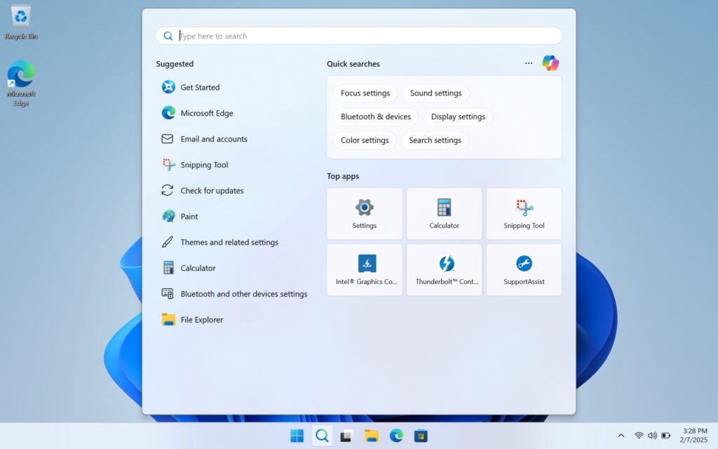 A cleaner and less choatic Windows Search menu.