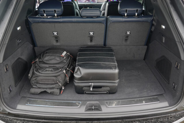 Cadillac Escalade IQ cargo area with bags in it