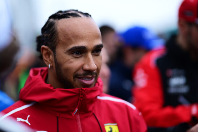 MELBOURNE, AUSTRALIA - MARCH 16: Lewis Hamilton of Great Britain and Scuderia Ferrari looks on on the drivers parade prior to the F1 Grand Prix of Australia at Albert Park Grand Prix Circuit on March 16, 2025 in Melbourne, Australia.