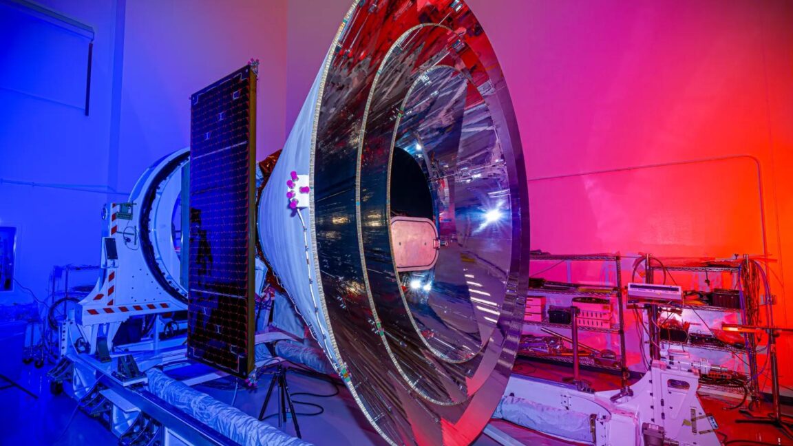 No, that’s not a cosmic cone of shame-it’s NASA’s newest space telescope