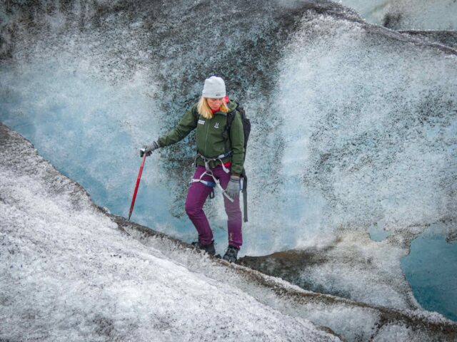 Basecamp researcher in the field in Iceland