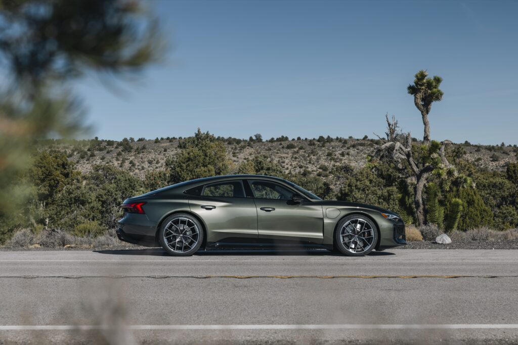 An Audi RS e-tron GT seen in profile