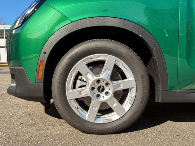 Mini Countryman front wheel.