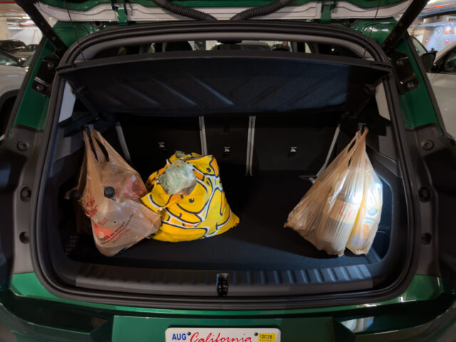 Shopping bags in the back of the Mini Countryman