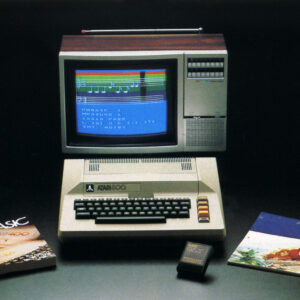 The Atari 800 home computer, as seen in an Atari promotional brochure.