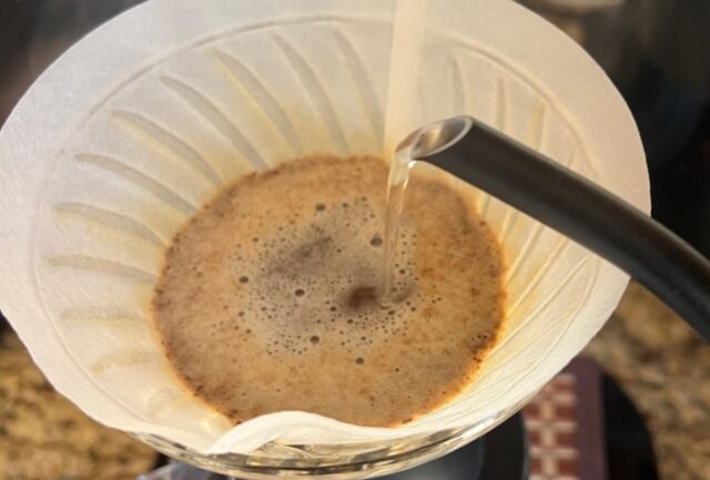 Fewer beans = great coffee if you get the pour height right