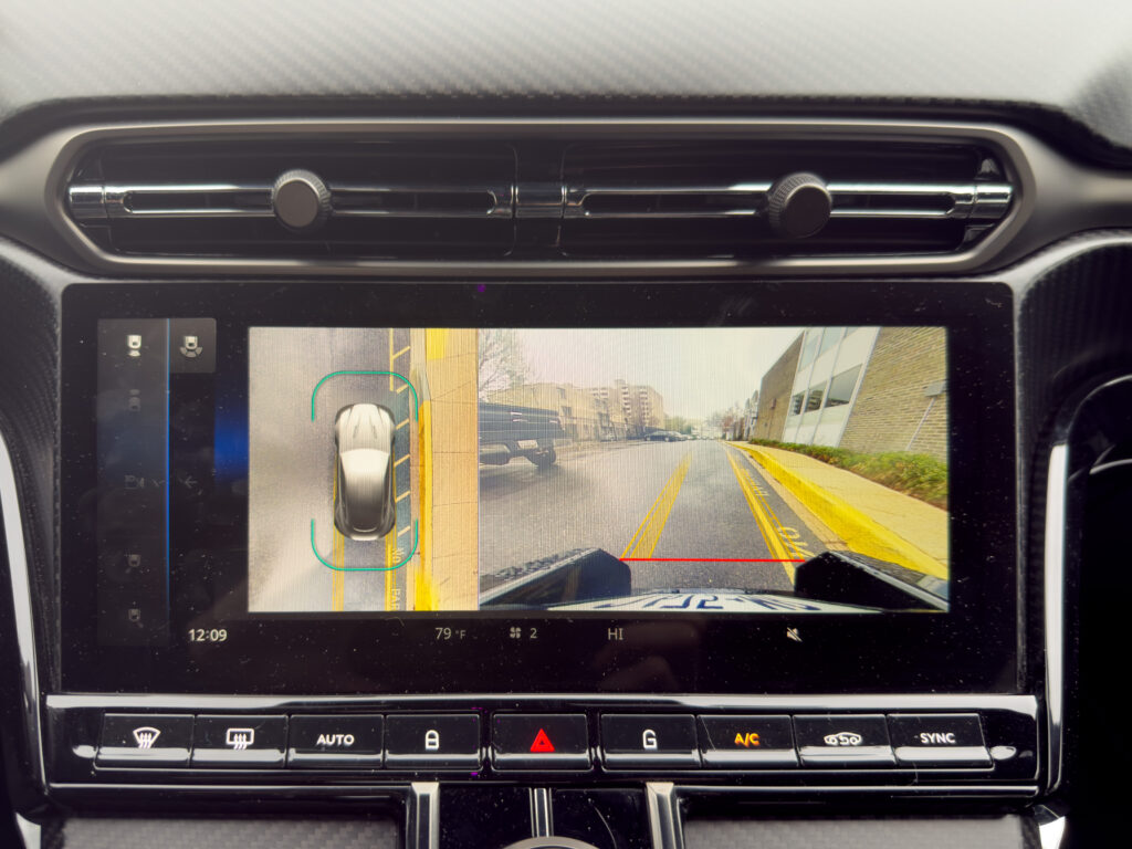 Aston Martin Vantage rear view camera screen