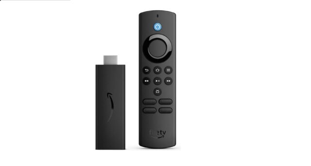An Amazon Fire Stick and remote.