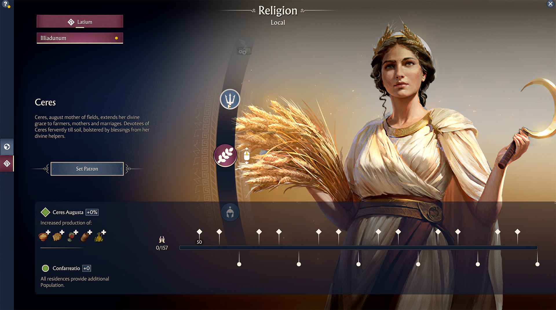 The info page for Ceres in the game