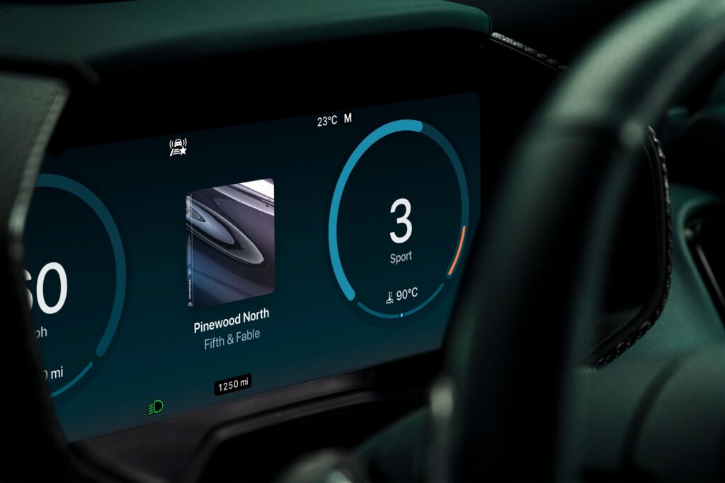 Aston Martin main instrument display running CarPlay Ultra