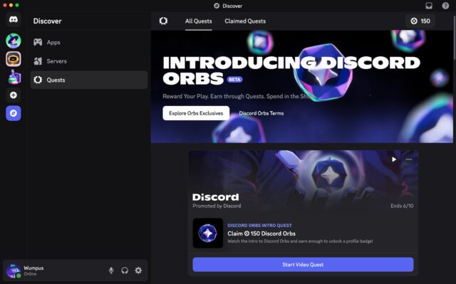 Discord lures users to click on ads by offering them new Orbs currency