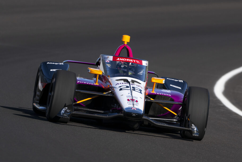 INDIANAPOLIS, INDIANA - MAY 17: #28, Marcus Ericsson, Andretti Global Honda during qualifying for the NTT IndyCar Series 109th Running of the Indianapolis 500 at Indianapolis Motor Speedway on May 17, 2025 in Indianapolis, Indiana.