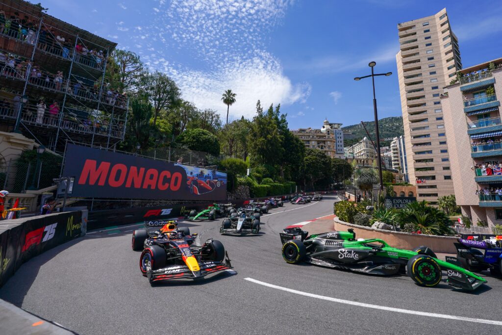 Nico Hulkenberg of Germany drives the (27) Stake F1 Team Kick Sauber C45 Ferrari during the Formula 1 TAG Heuer Gran Premio di Monaco 2025 at Circuit de Monaco in Monaco on May 25, 2025.