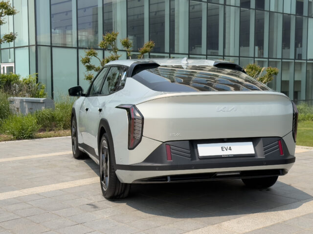 Kia EV4 from behind.