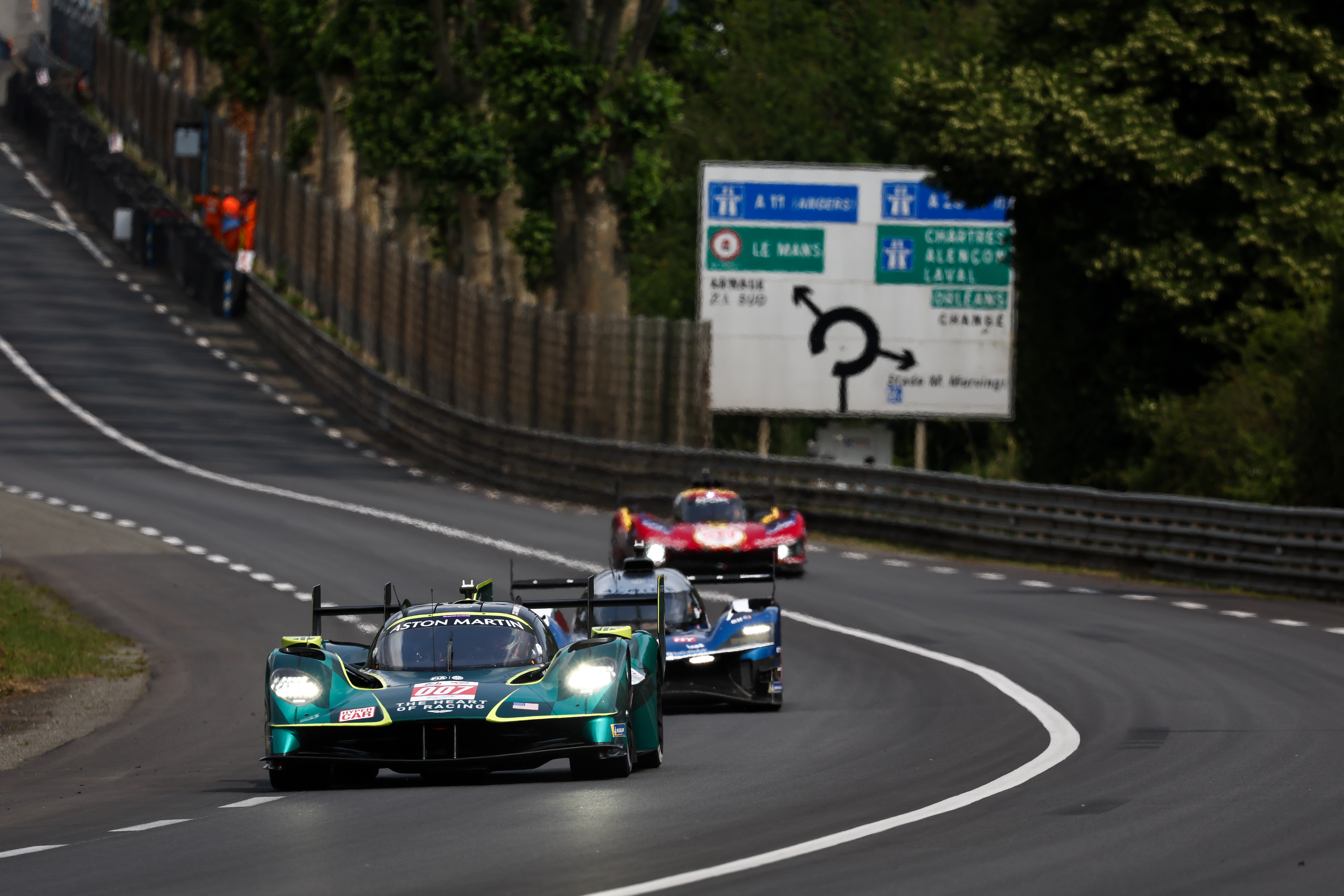  The #007 Aston Martin Thor Team, Aston Martin Valkyrie of Harry Tincknell, Tom Gamble, and Ross Gunn in action during Test Day on June 8, 2025 in Le Mans, France.