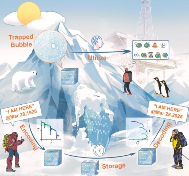 Physicists have embedded Morse code messages in ice bubbles.