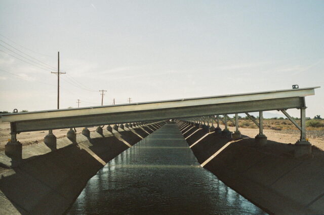 Solar panels over the canal