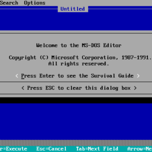A screenshot of MS-DOS Editor for MS-DOS 5.0, circa 1991.