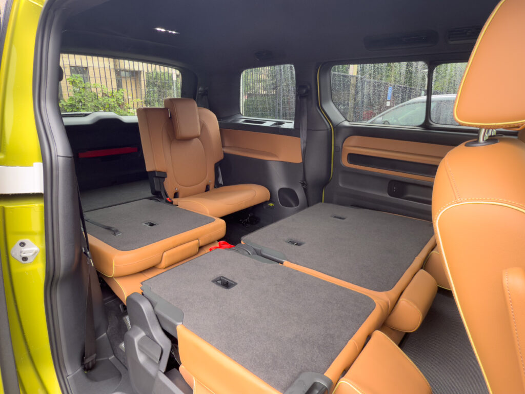 VW ID Buzz with middle row and half of third row folded flat
