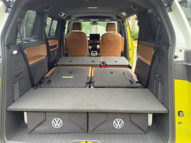 VW ID Buzz second and third rows folded flat