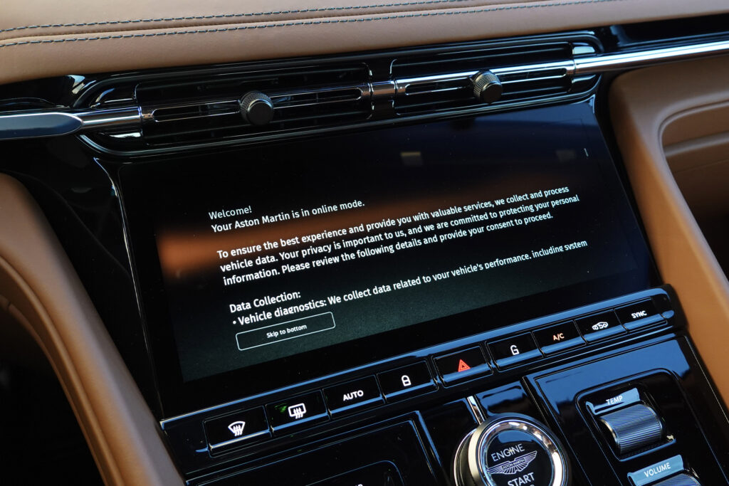 Apple CarPlay Ultra setup screens on an Aston Martin