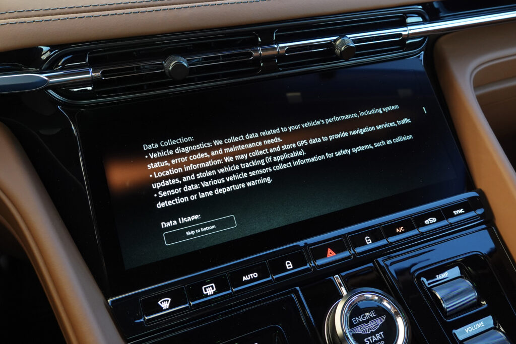 Apple CarPlay Ultra setup screens on an Aston Martin