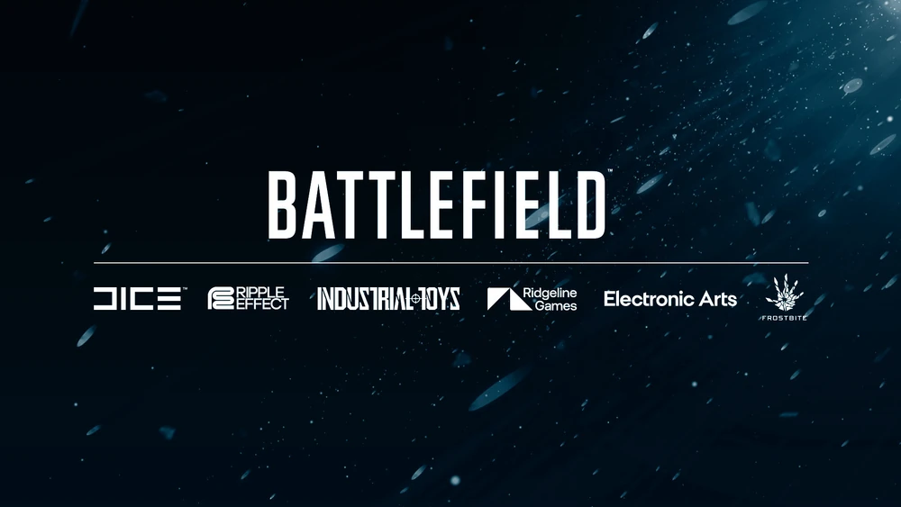 A Battlefield logo with a list of studios beneath it