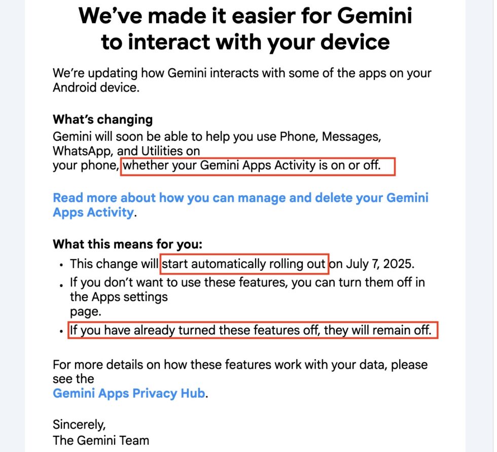 Google Gemini เริ่มเชื่อมต่อกับแอปภายนอกอัตโนมัติ 2 google-gemini-third-party-sharing