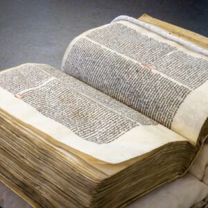 Peterhouse MS 255 open at the sermon's mention of Wade