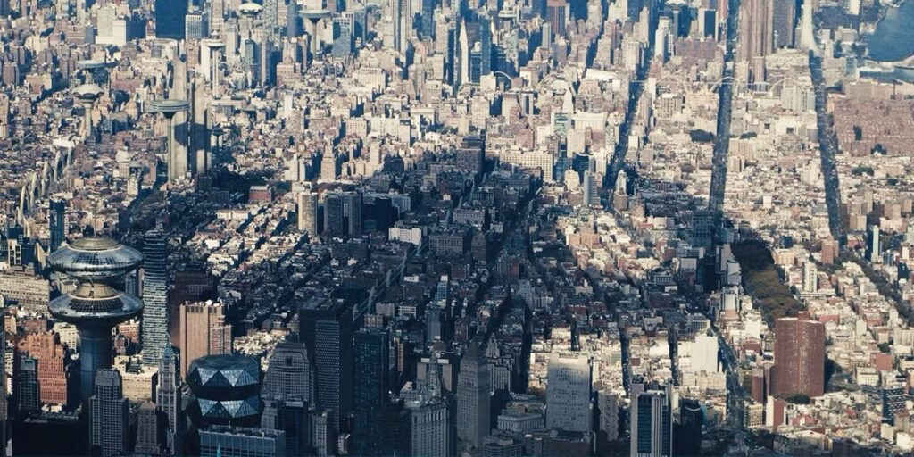 The shadow of Galactus falls on New York City.