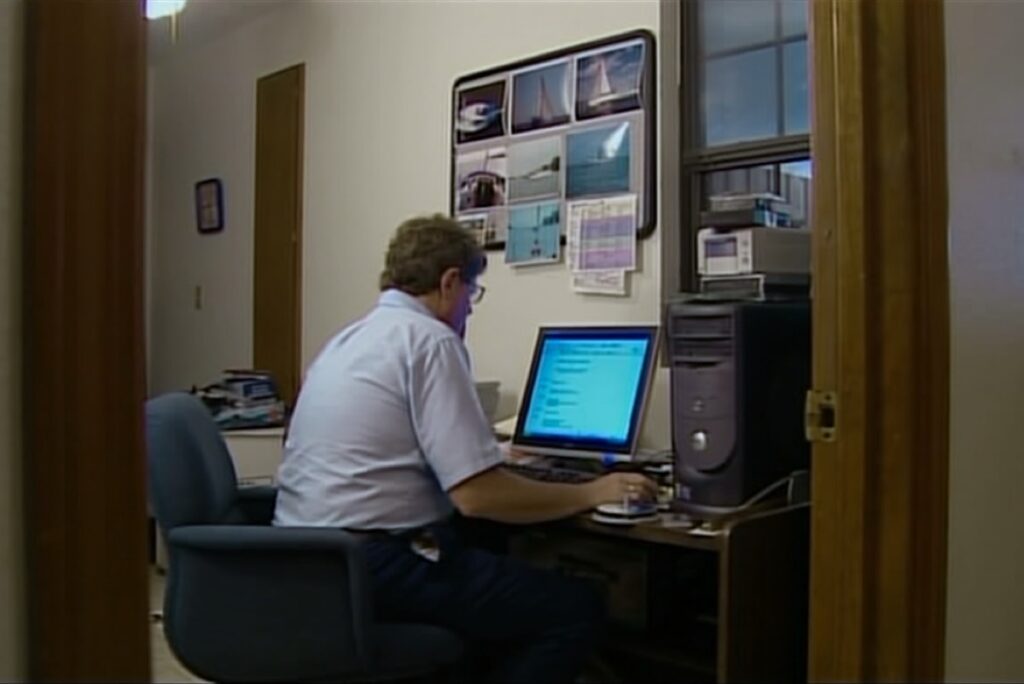 LSU Hurricane Center co-founder Ivor Van Heerden working at his desk in 2005.