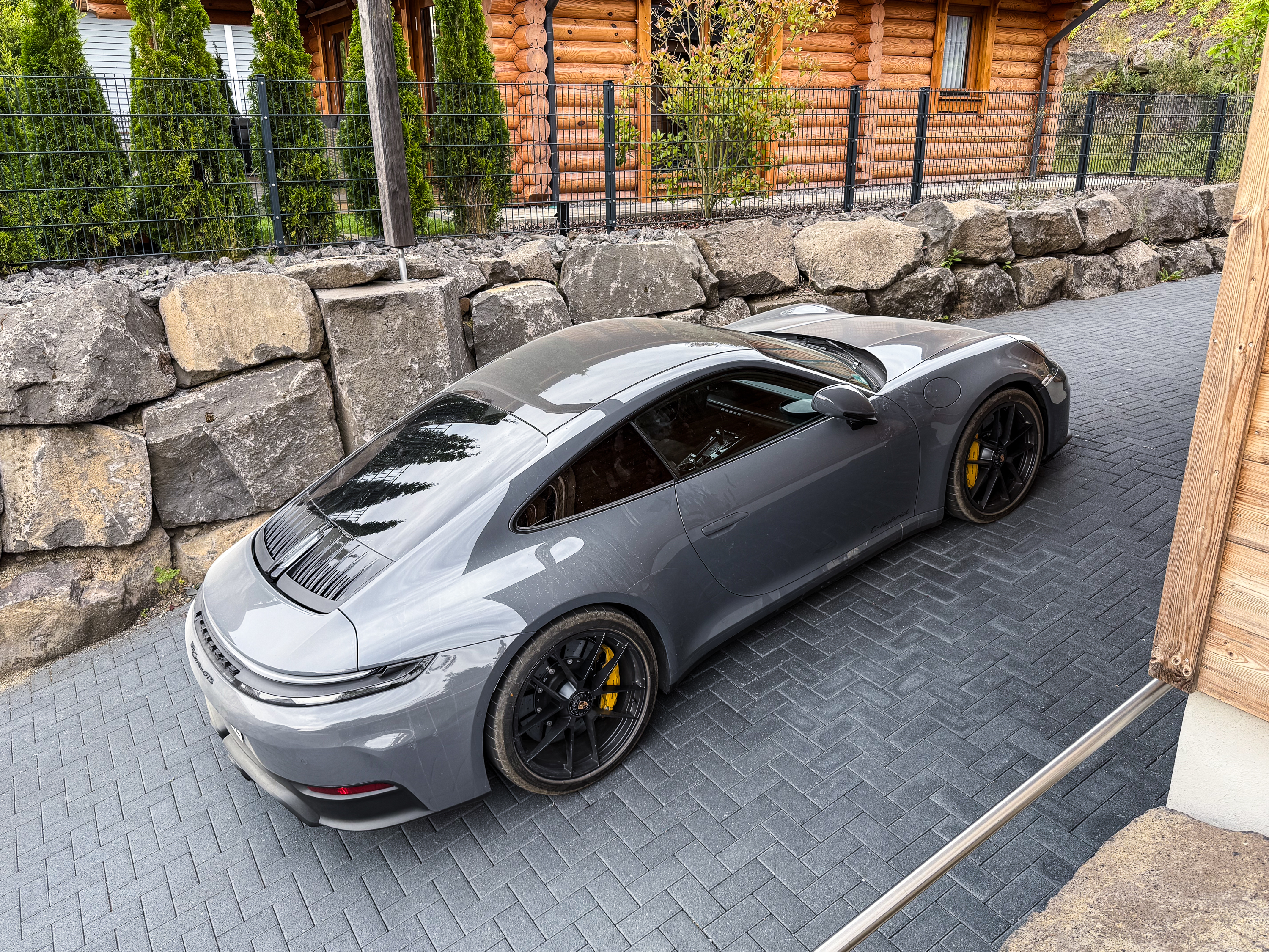 A Porsche 911 seen from the top