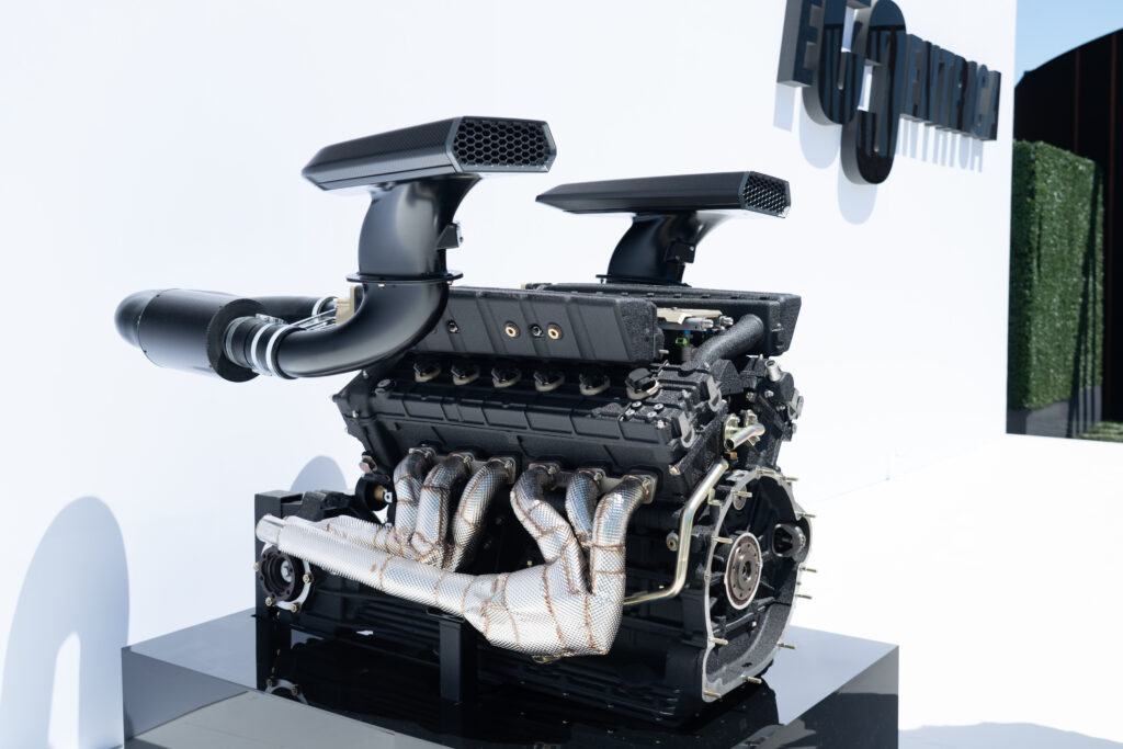 A V12 engine on display