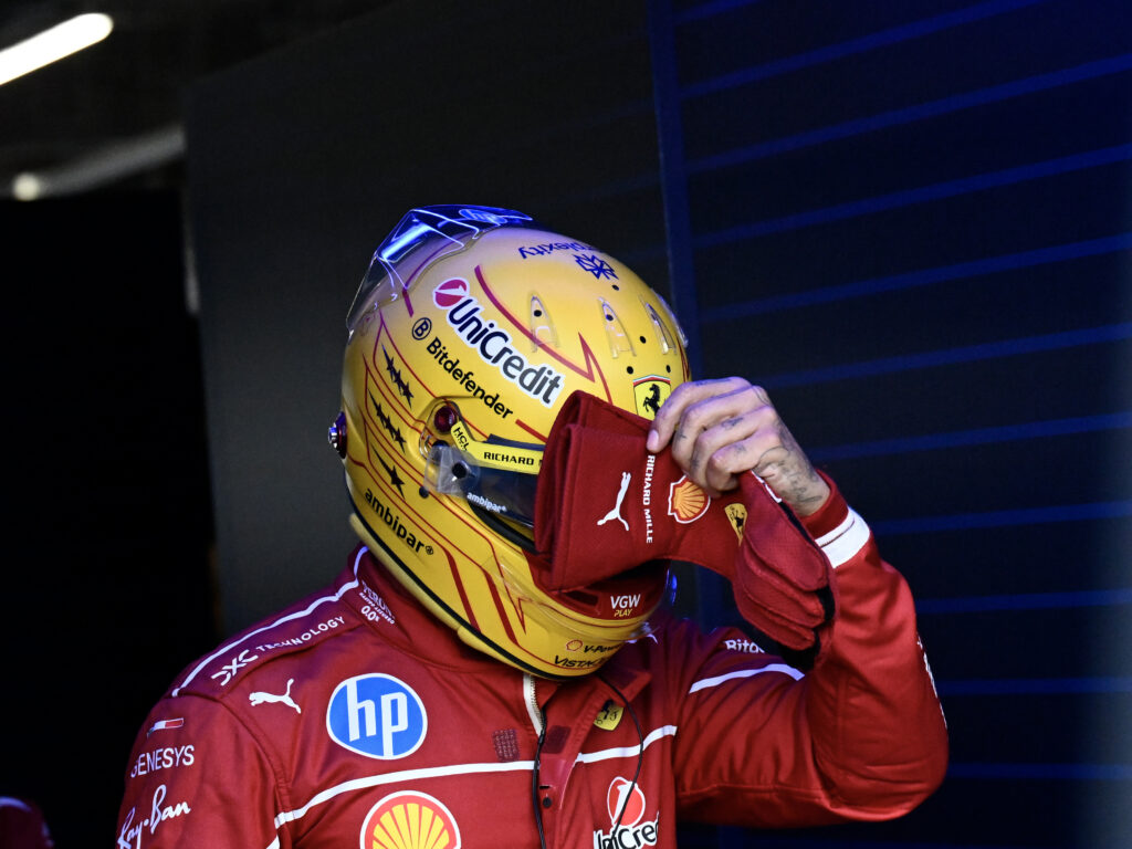 Lewis Hamilton of the team Scuderia Ferrari HP, driving the Ferrari SF-25, participates in the qualifying session during the FIA Formula One World Championship F1 Hungarian Grand Prix in Budapest, Hungary, on August 2, 2025