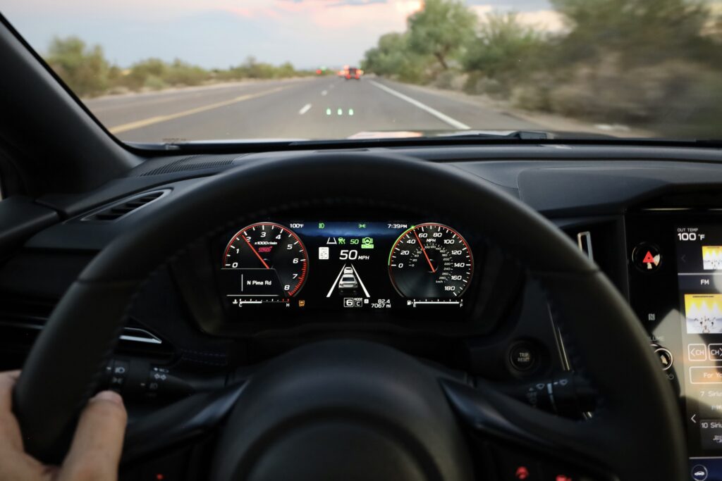 Subaru WRX tS main instrument display and HUD