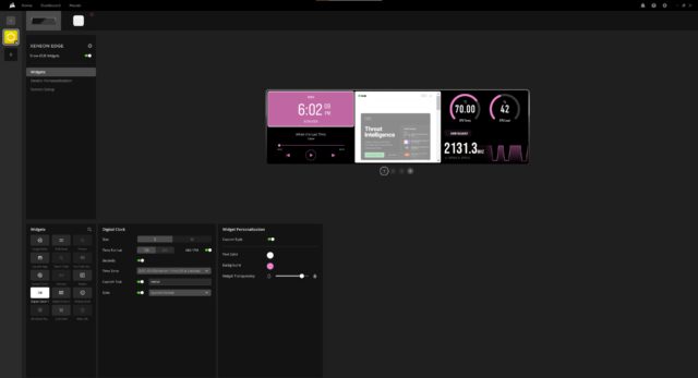 A screenshot of Corsair iCUE configuring the Xeneon Edge.
