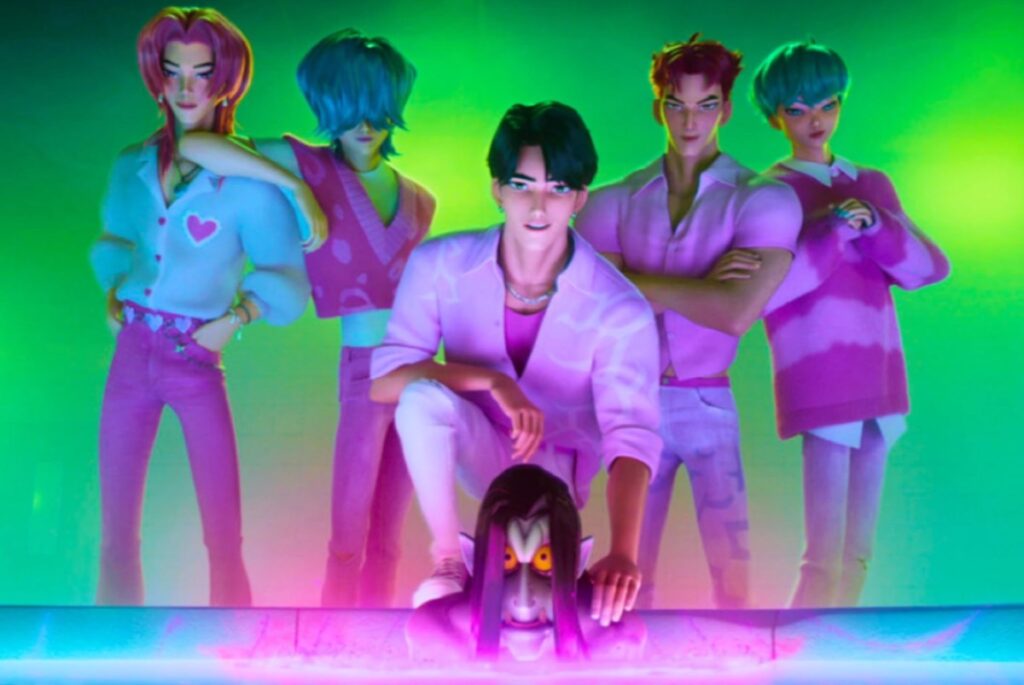Heartthrob Jinu is a demon in disguise who heads the K-pop boy band Saja Boys.